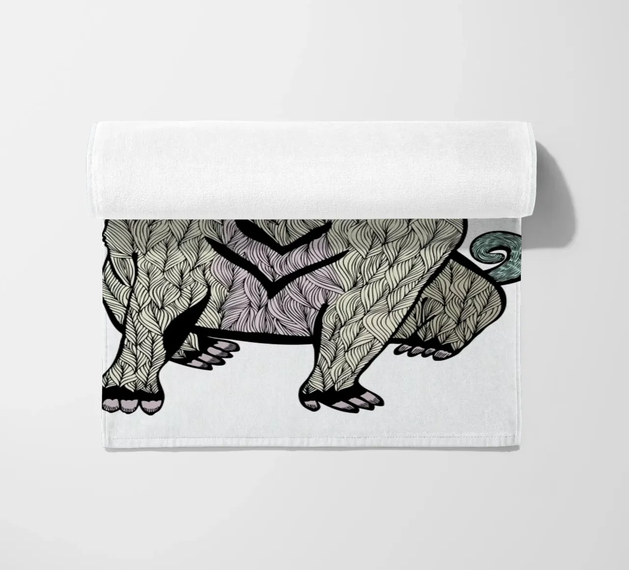 Ares The Pug telo mare da Pom Graphic Design
