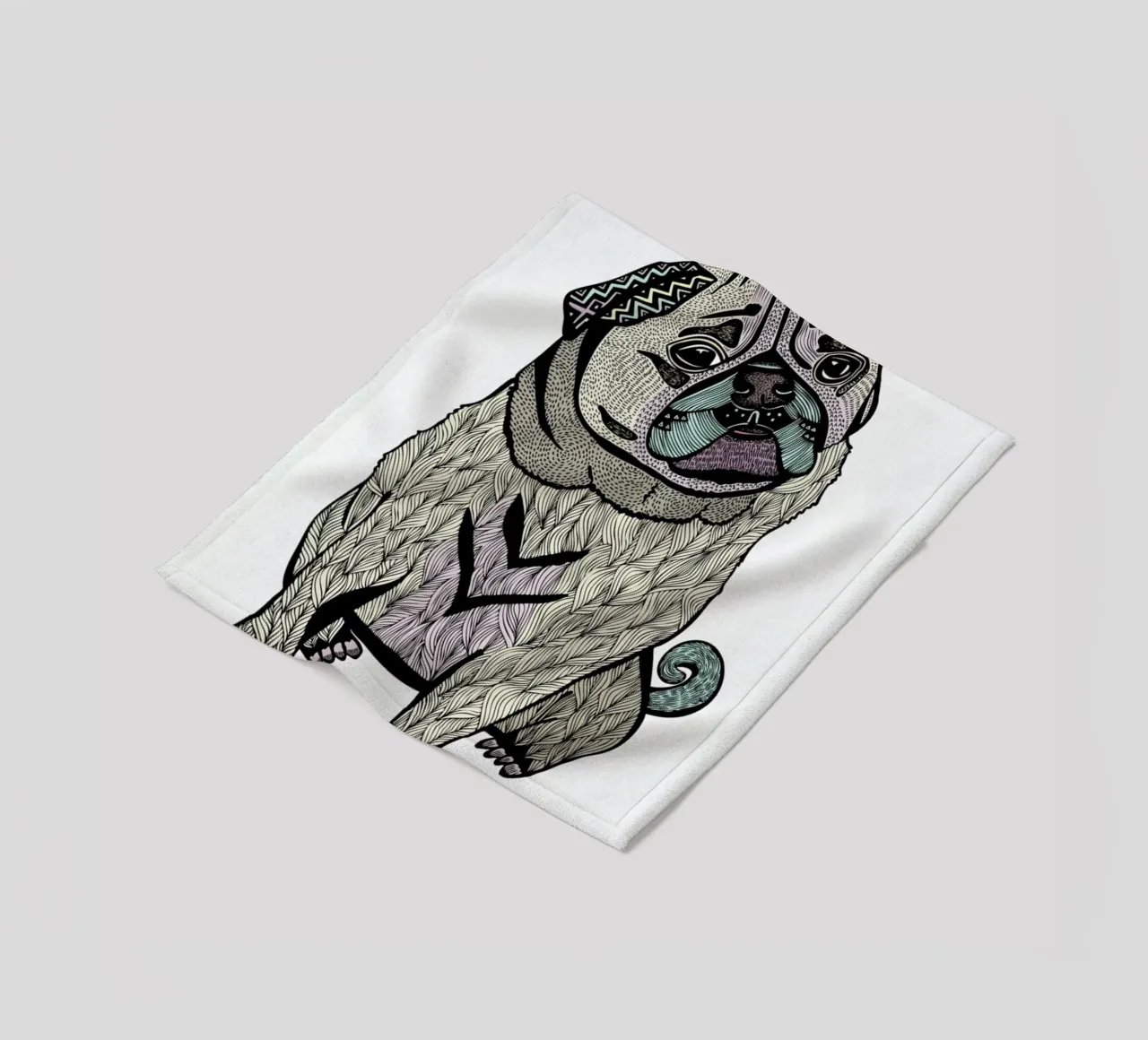 Ares The Pug coperta in pile da Pom Graphic Design