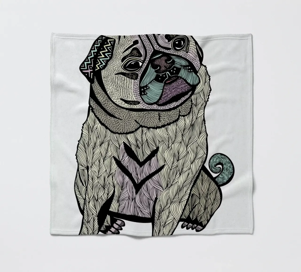 Ares The Pug coperta in pile da Pom Graphic Design