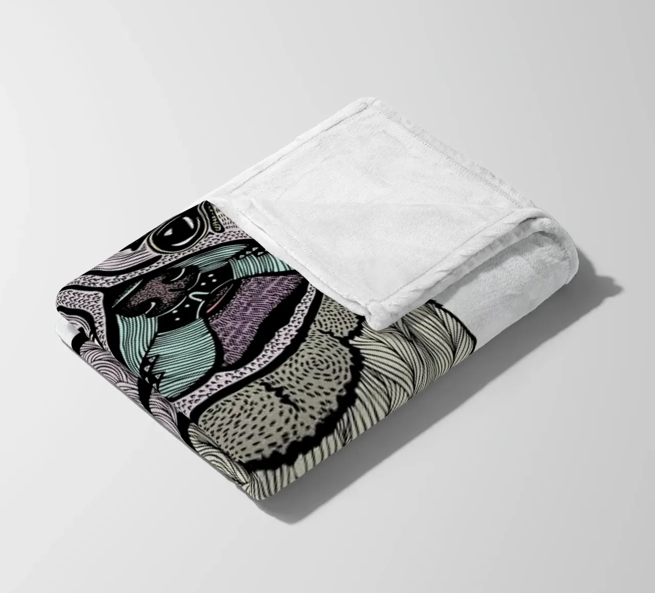 Ares The Pug coperta in pile da Pom Graphic Design