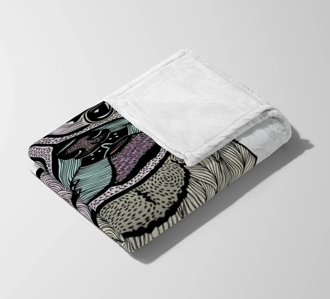 Ares The Pug coperta in pile da Pom Graphic Design