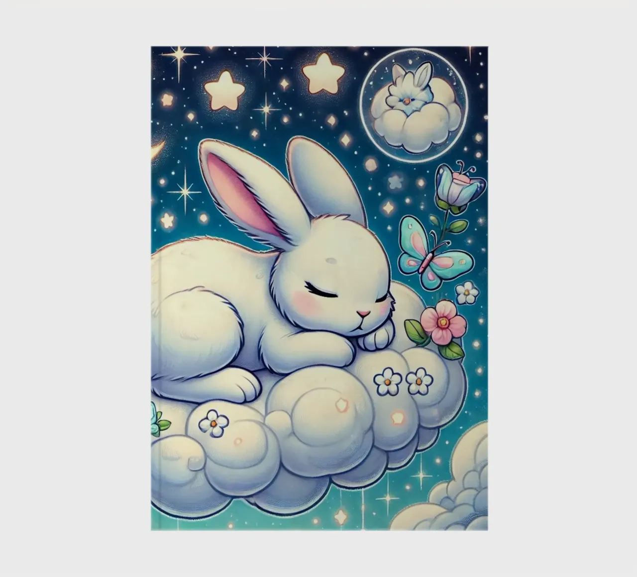 Dreamy Bunny on a Cloud notebook by FluffyToons