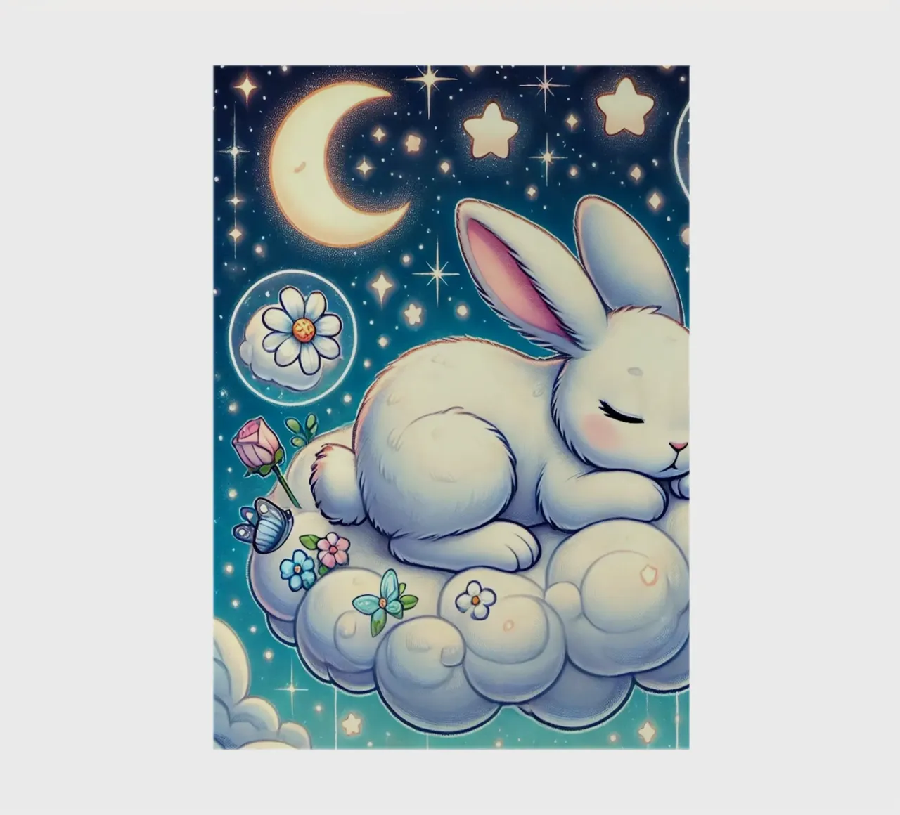 Dreamy Bunny on a Cloud notebook by FluffyToons