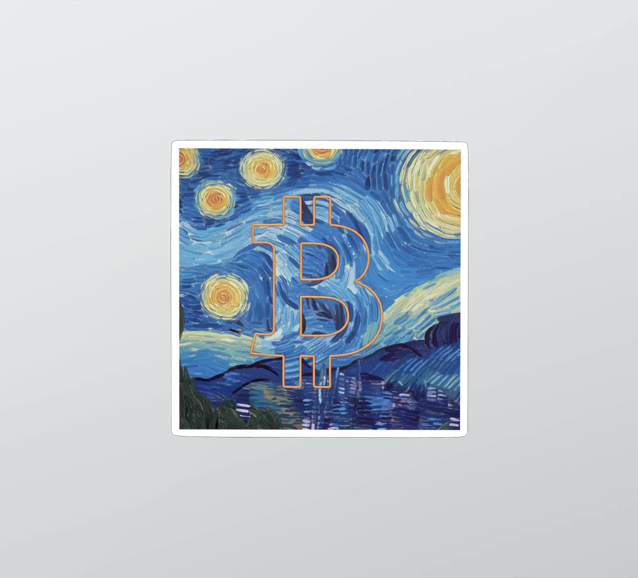 BTC... in a summer night adesivo da Crypto_Jungle