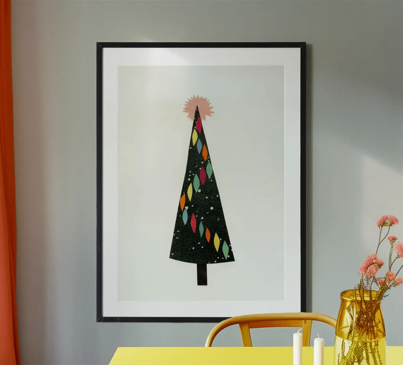 Natale III poster con telaio in plastica da Cassia Beck Collage