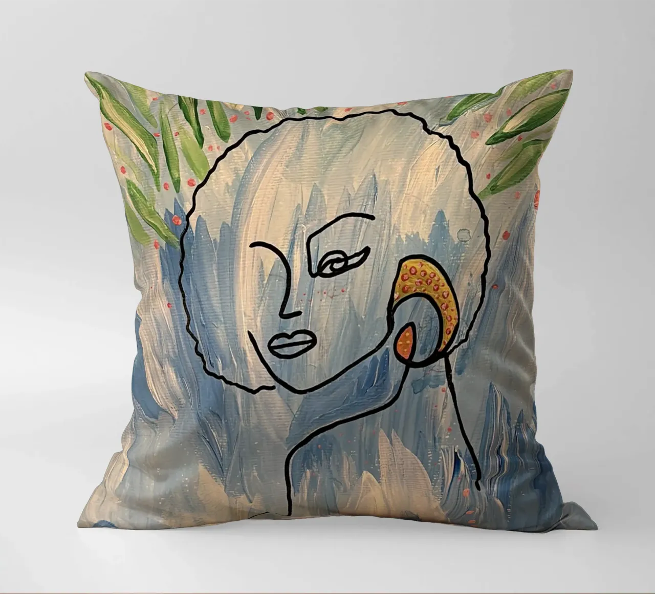 Eclat bleu decorative cushion by Aliciavgz