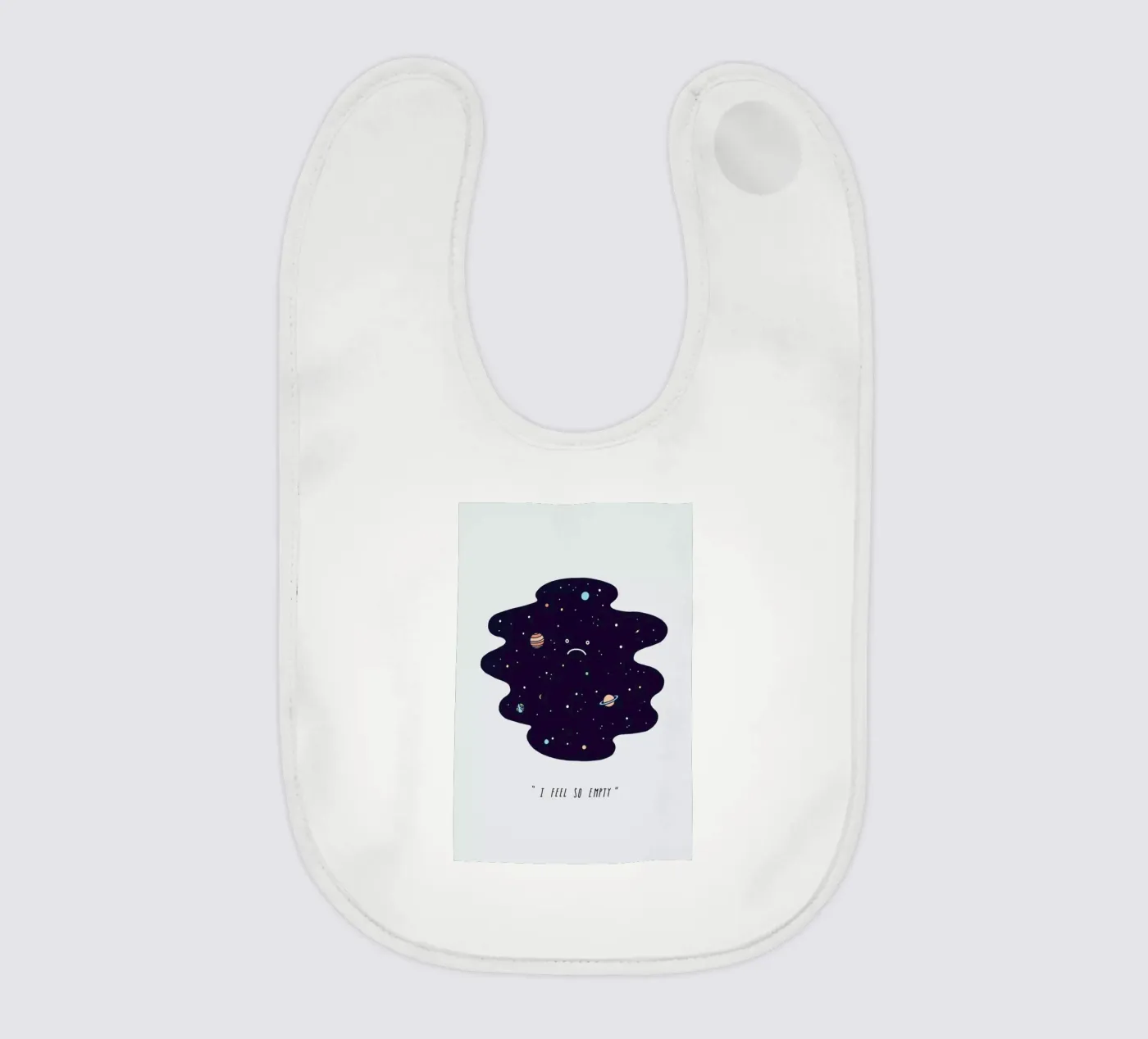 Negative Space baby bib by Jaco Haasbroek