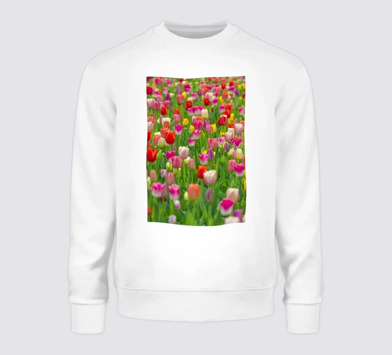 Una sinfonia di colori: tulipani misti in fiore felpa da Curious Collections by Marielle Leenders