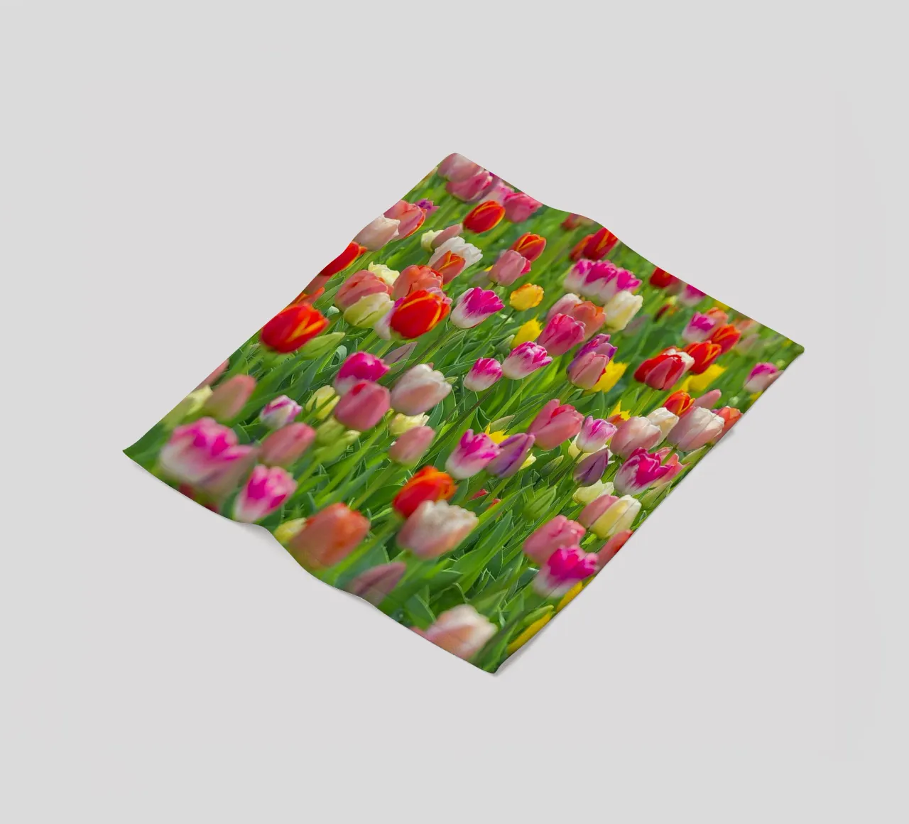 A Symphony of Color: Mixed Tulips in Bloom fleece blanket by Curious Collections by Marielle Leenders