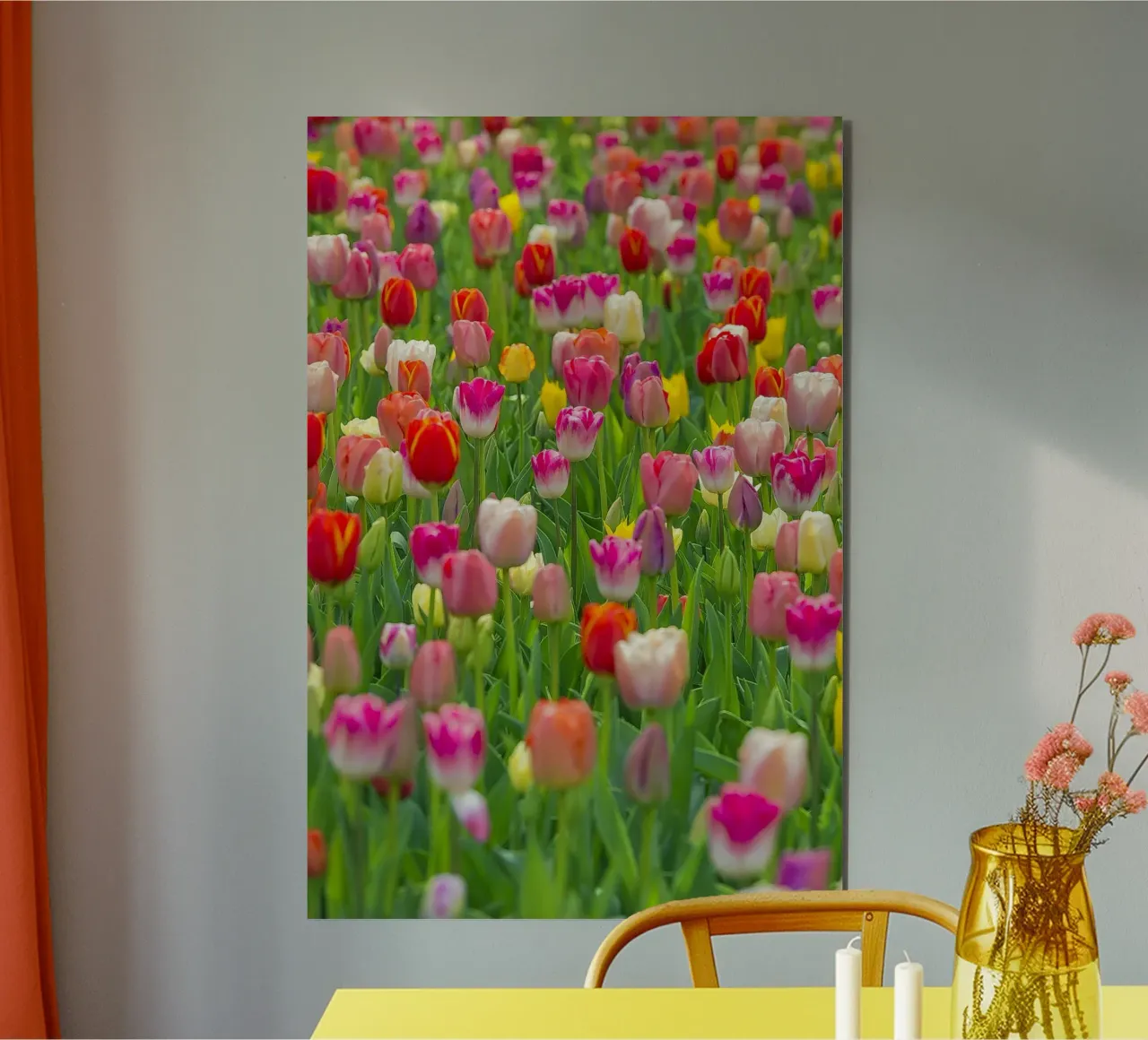 A Symphony of Color: Mixed Tulips in Bloom alu-dibond by Curious Collections by Marielle Leenders