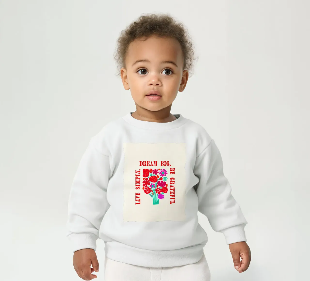 Sognare in grande, essere grati, vivere semplicemente felpa neonato da inspirational quote