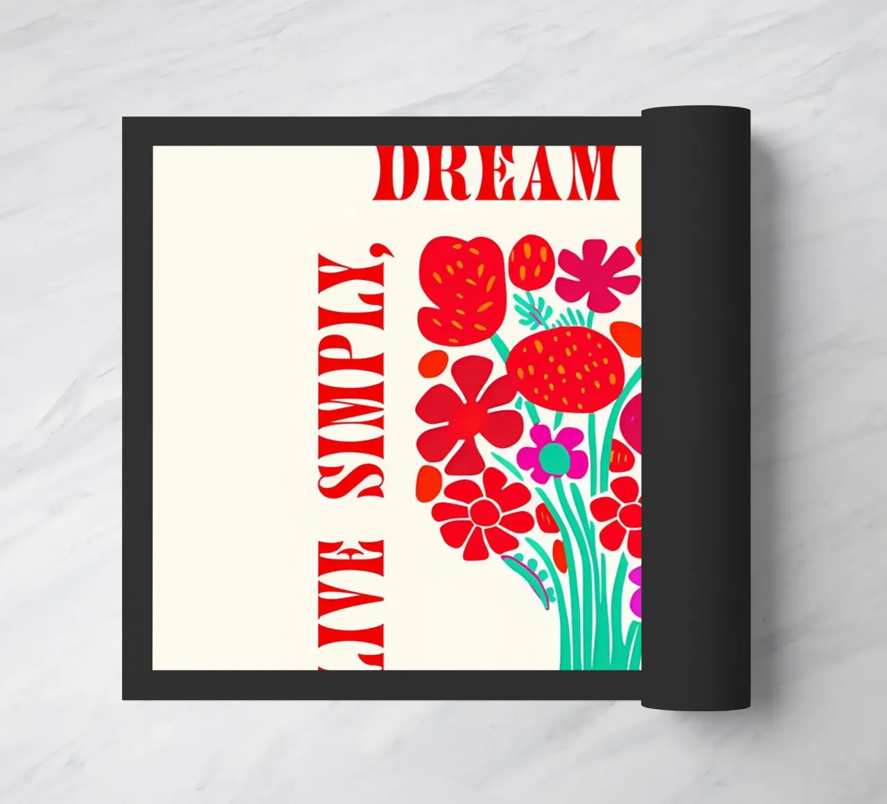 Sognare in grande, essere grati, vivere semplicemente zerbino da inspirational quote