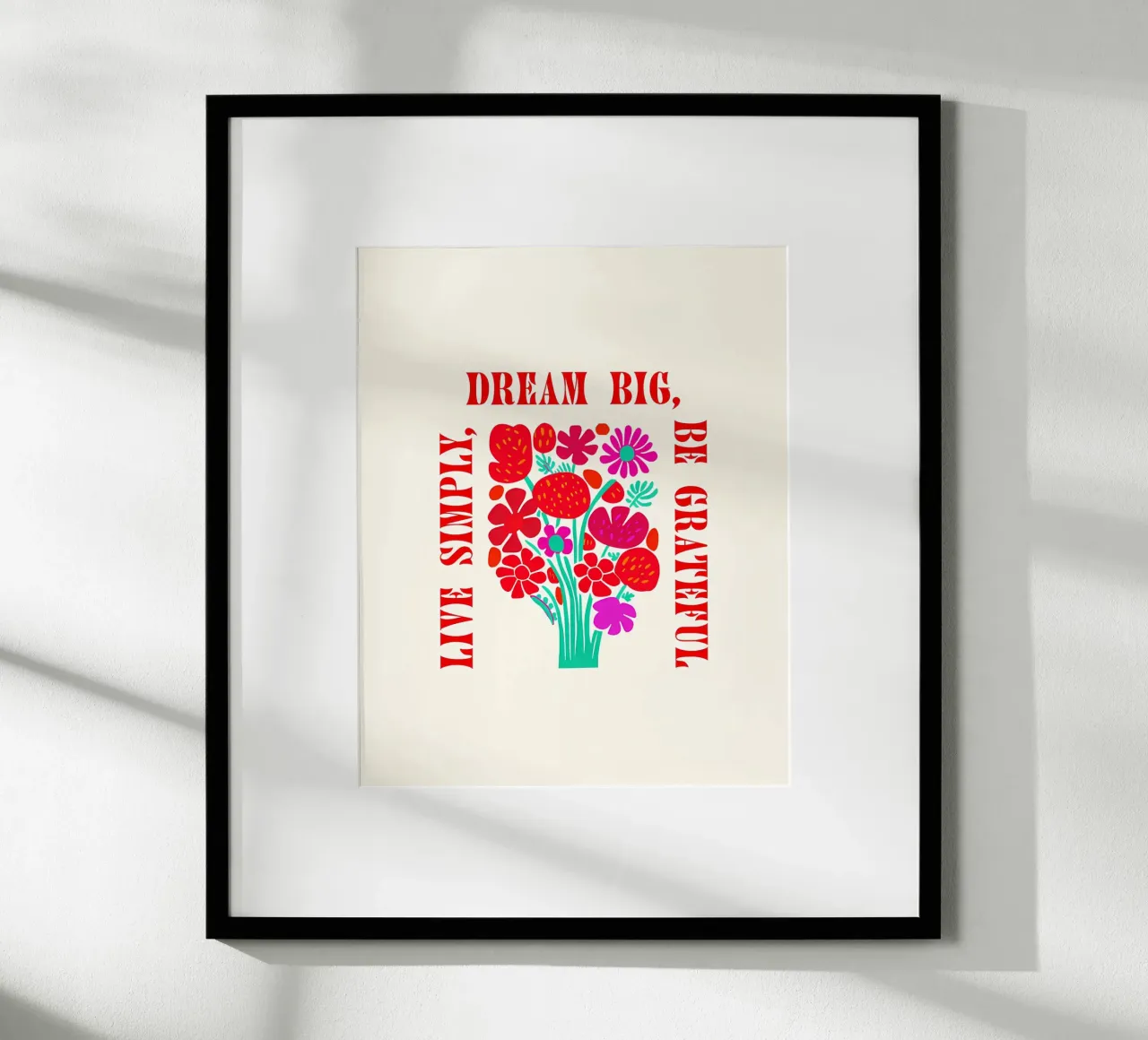 Groß träumen, dankbar sein, einfach leben Hahnemühle von inspirational quote