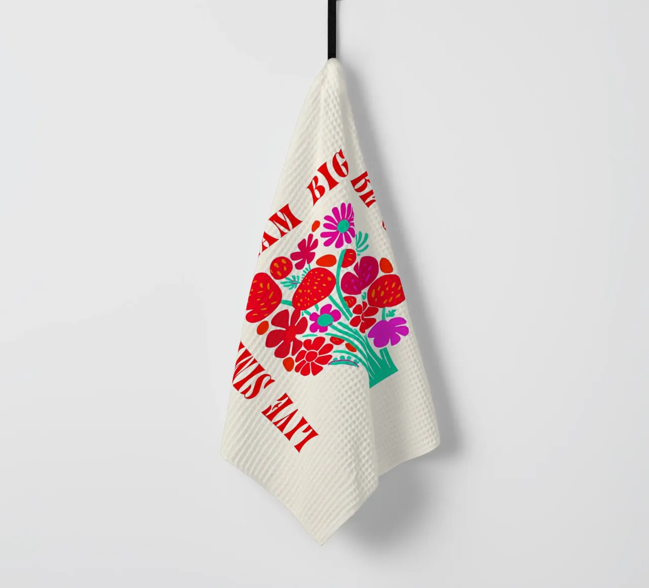 Sognare in grande, essere grati, vivere semplicemente canovaccio da cucina da inspirational quote