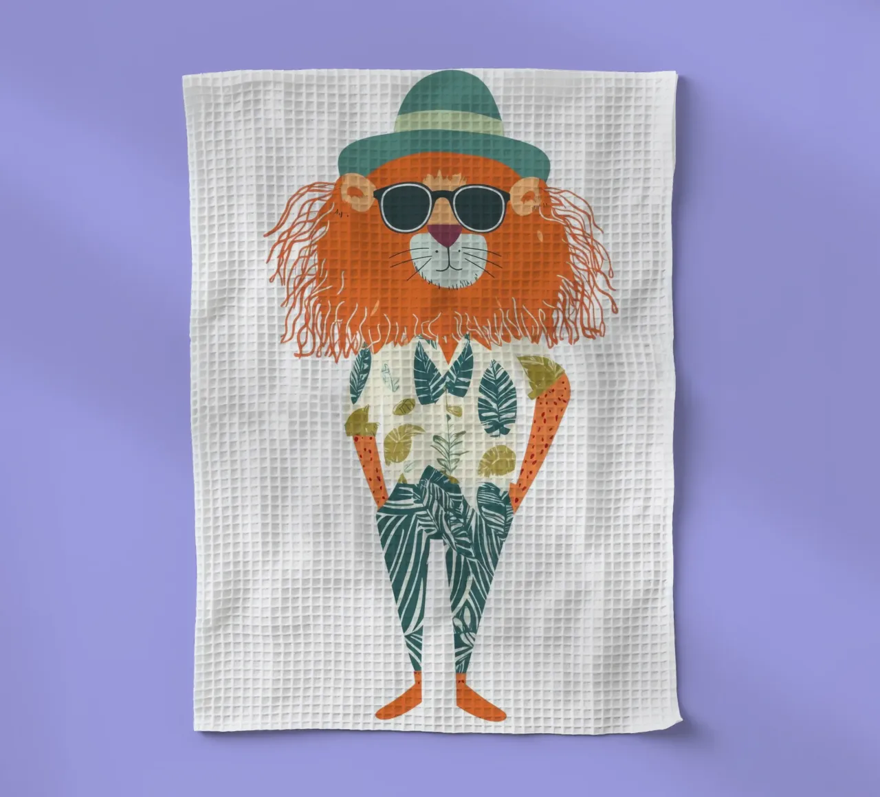 Le Lion Hipster Tropical paño de cocina de So Cute Land - Affiches et posters
