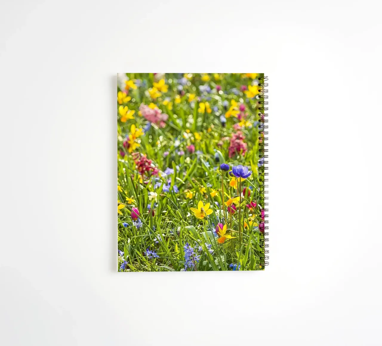 A Symphony of Color: Field of Mixed Flowers spiral notebook by Curious Collections by Marielle Leenders