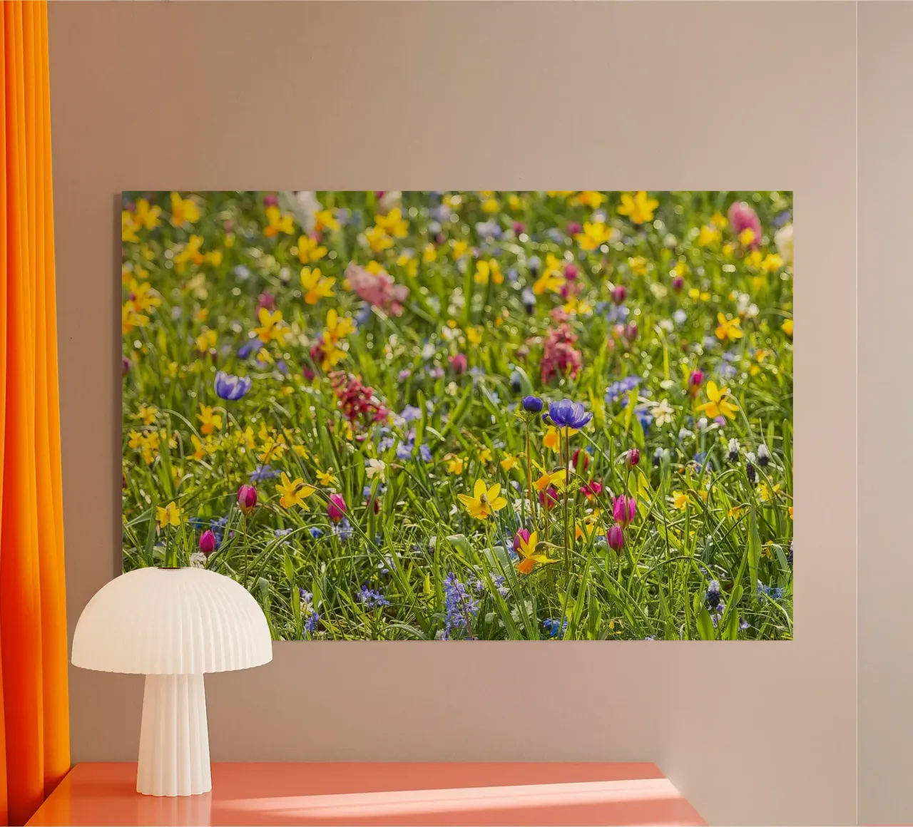 A Symphony of Color: Field of Mixed Flowers plexiglass da Curious Collections by Marielle Leenders