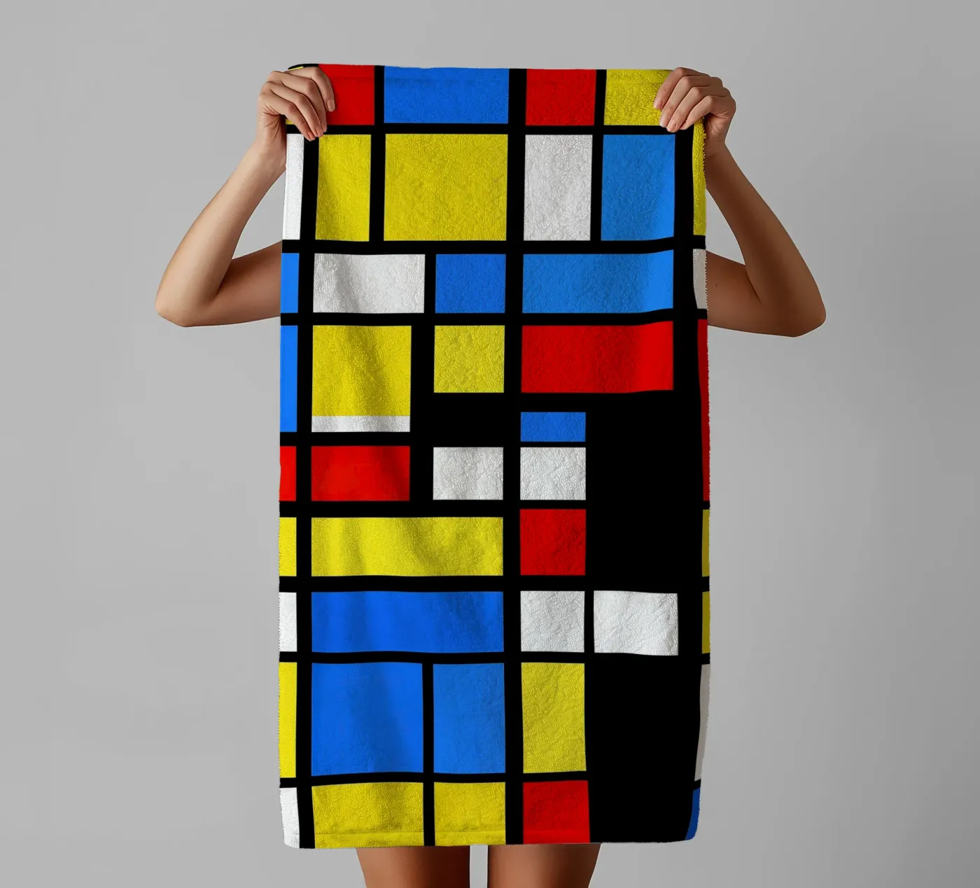 Mondrian Style Pattern badhanddoek van Autofocus