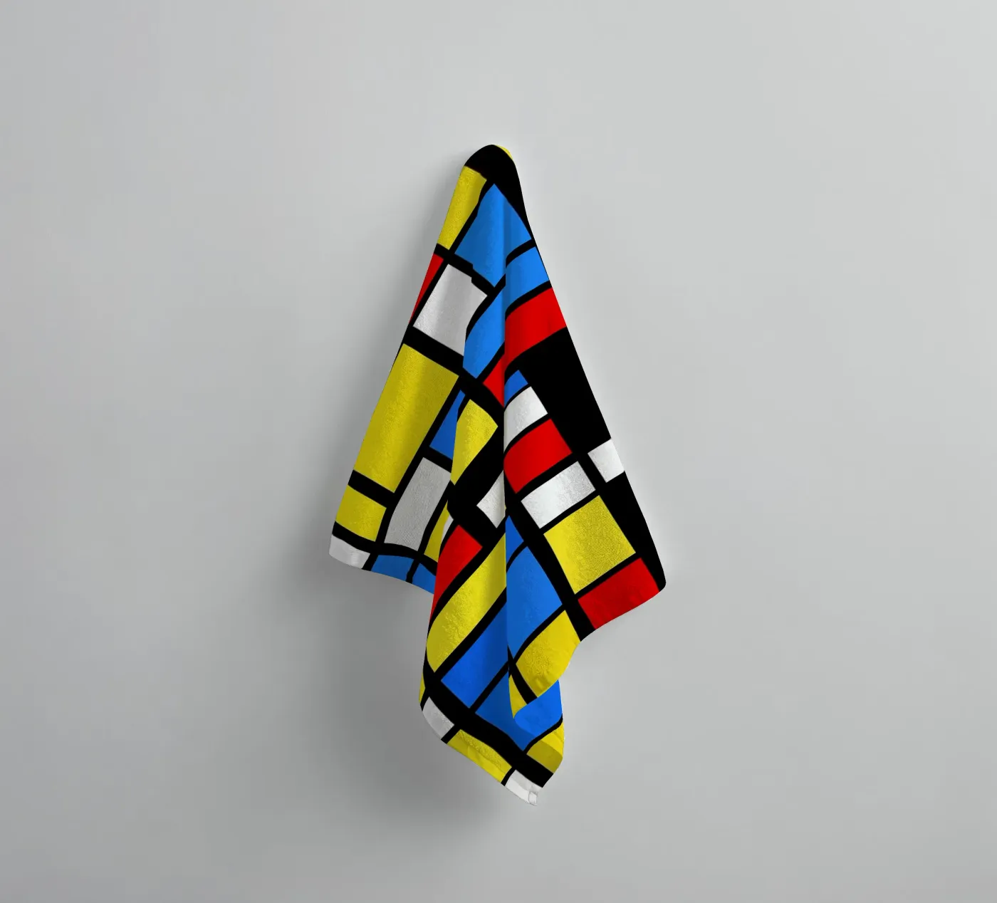 Mondrian Style Pattern badhanddoek van Autofocus