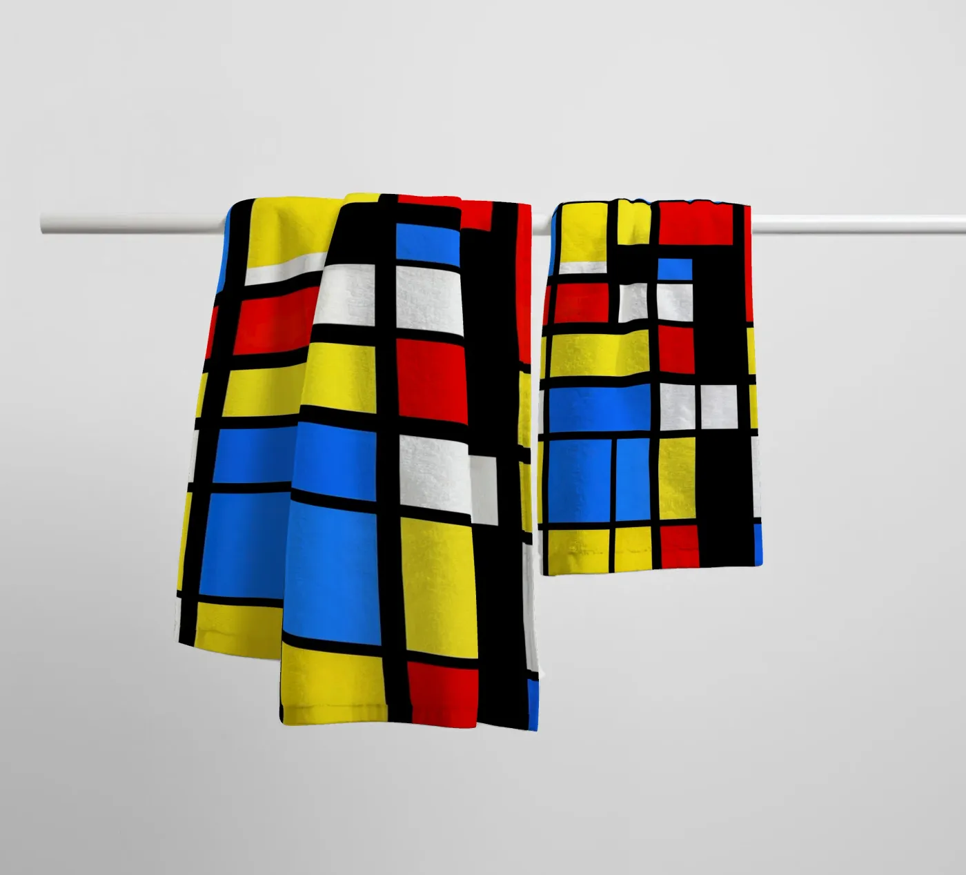 Mondrian Style Pattern badhanddoek van Autofocus