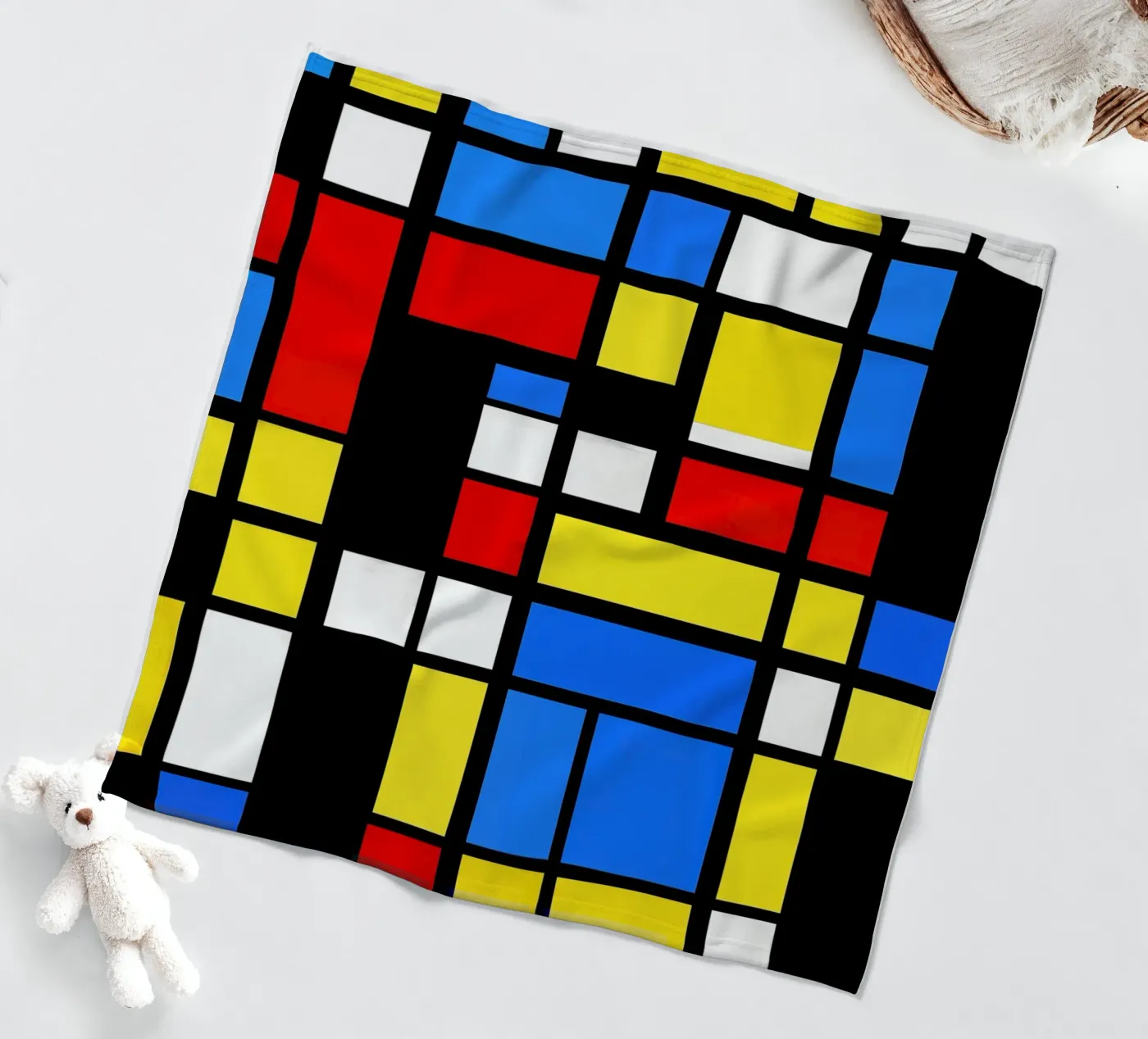 Mondrian Style Pattern fleecedeken van Autofocus