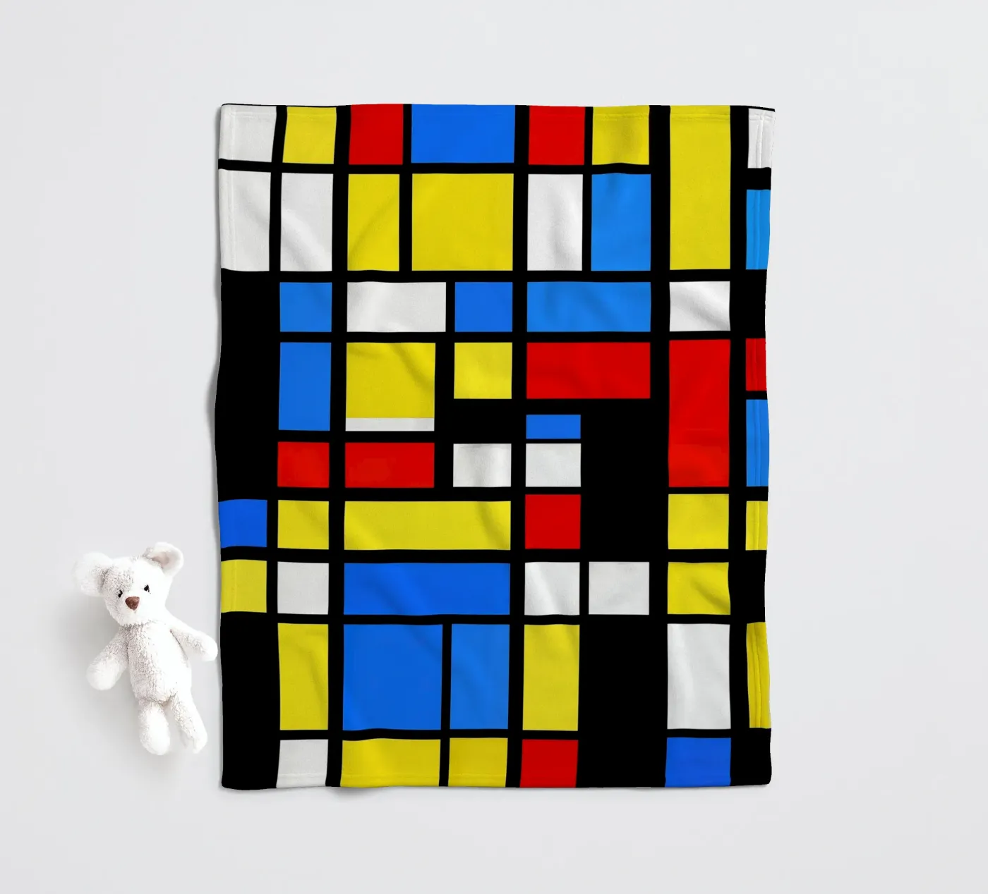 Mondrian Style Pattern fleecedeken van Autofocus