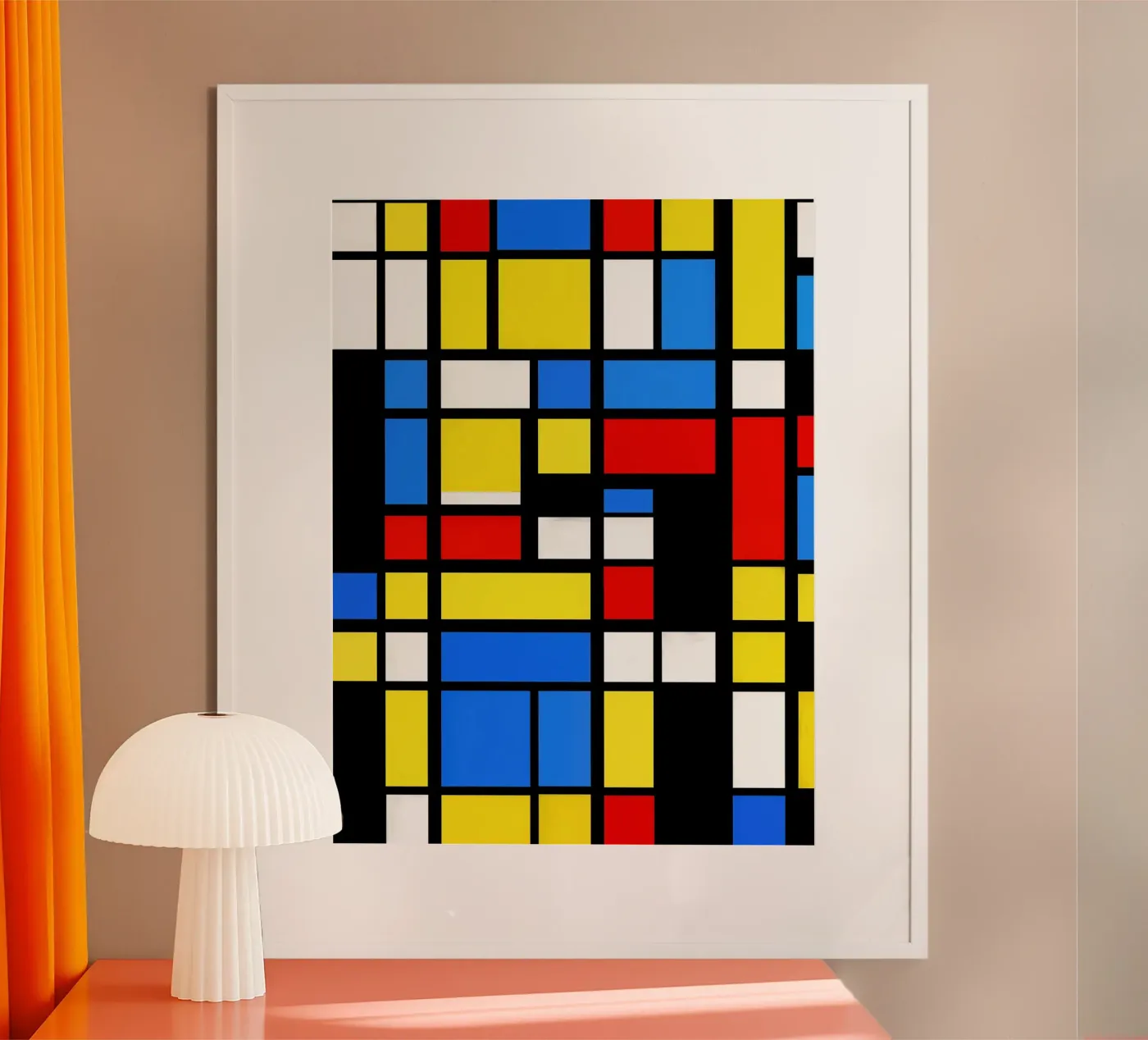 Mondrian Style Pattern poster van Autofocus