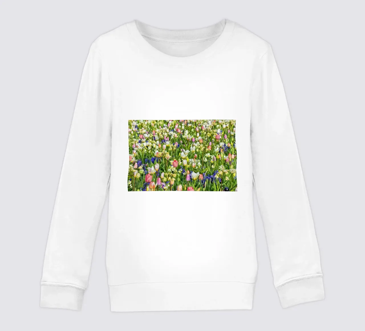 A Springtime Dream: Mixed Flower Field with Tulips and Hyaci felpa bambino da Curious Collections by Marielle Leenders