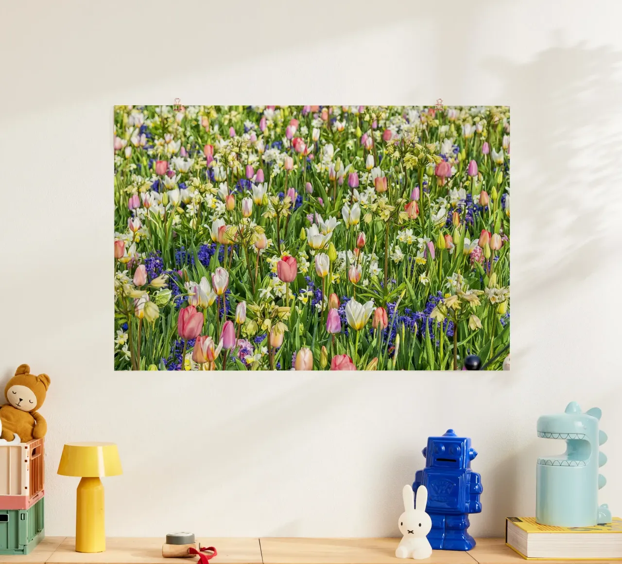 A Springtime Dream: Mixed Flower Field with Tulips and Hyaci carta hahnemühle da Curious Collections by Marielle Leenders