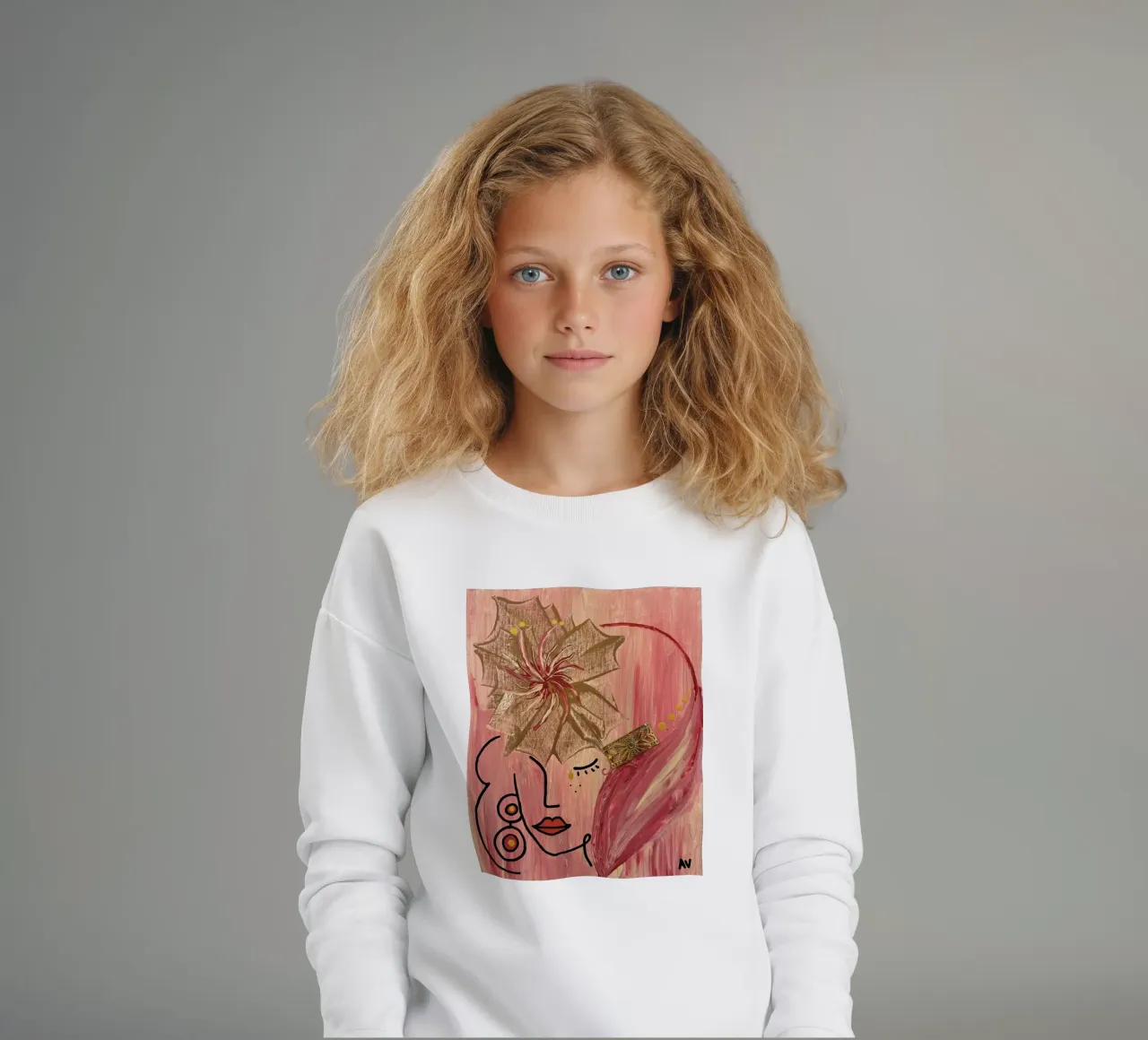 Guerrière rose kids sweatshirt by Aliciavgz