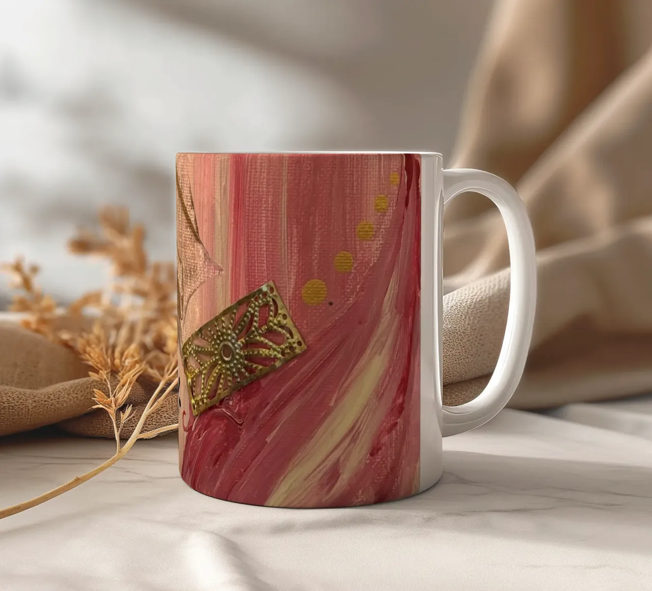 Guerrière rose ceramic mug by Aliciavgz