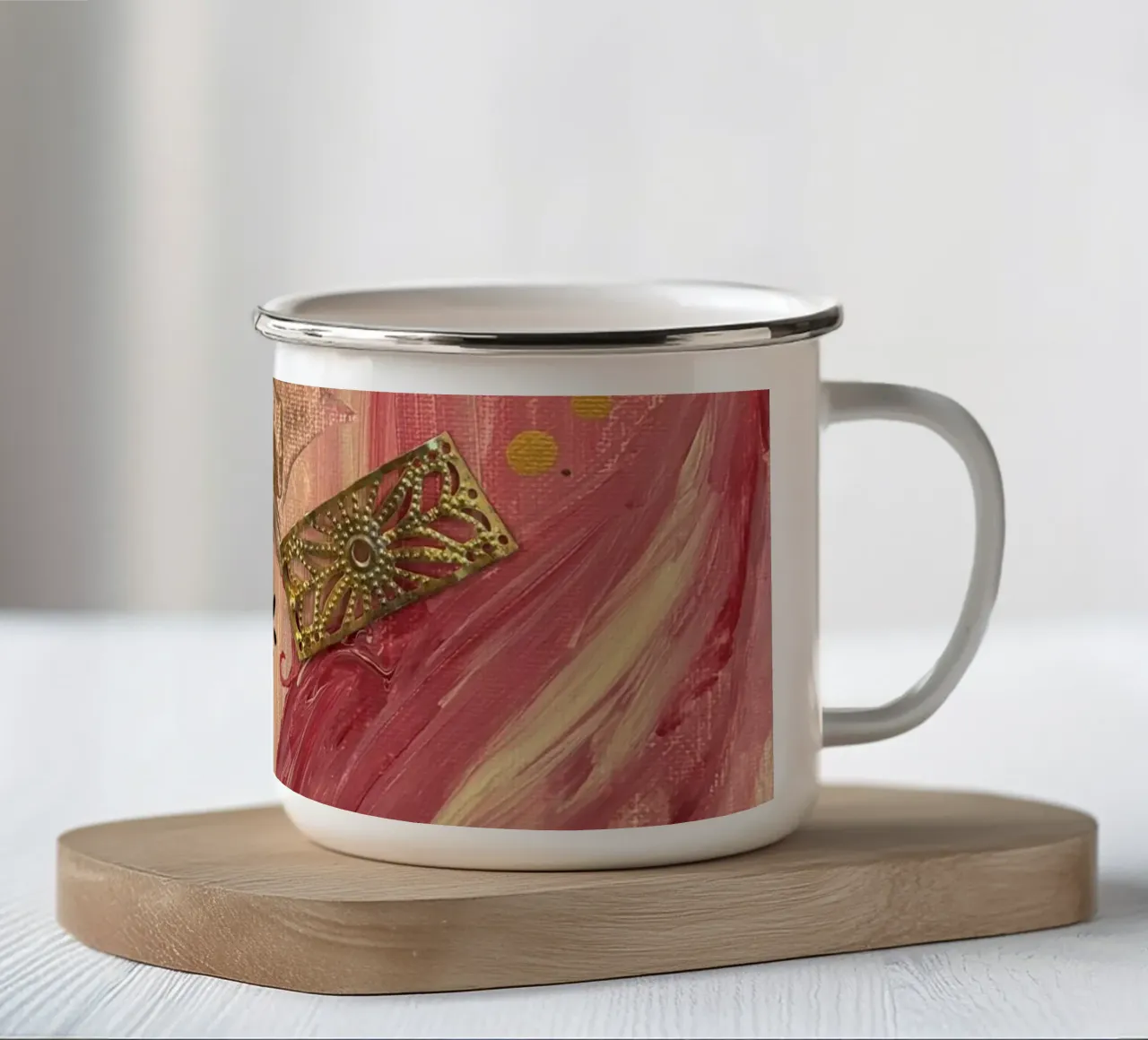 Guerrière rose tazza in smalto da Aliciavgz