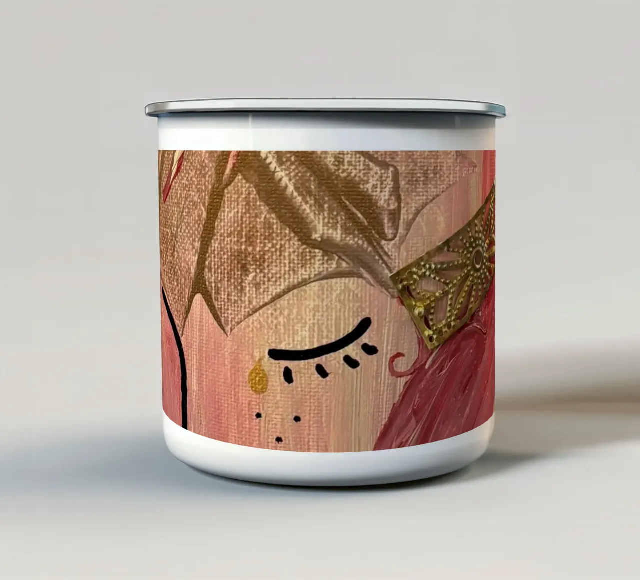 Guerrière rose tazza in smalto da Aliciavgz