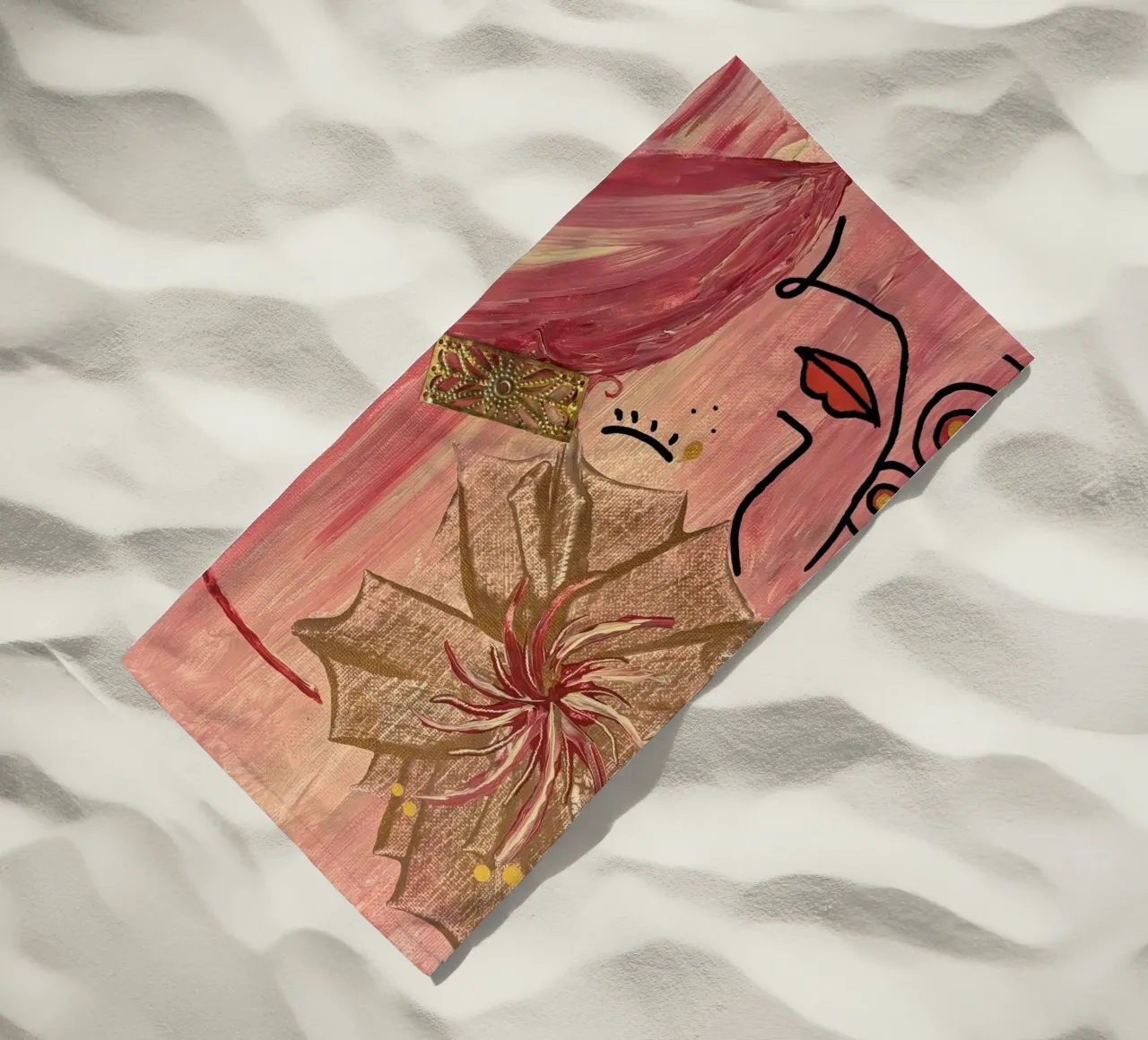 Guerrière rose beach towel by Aliciavgz