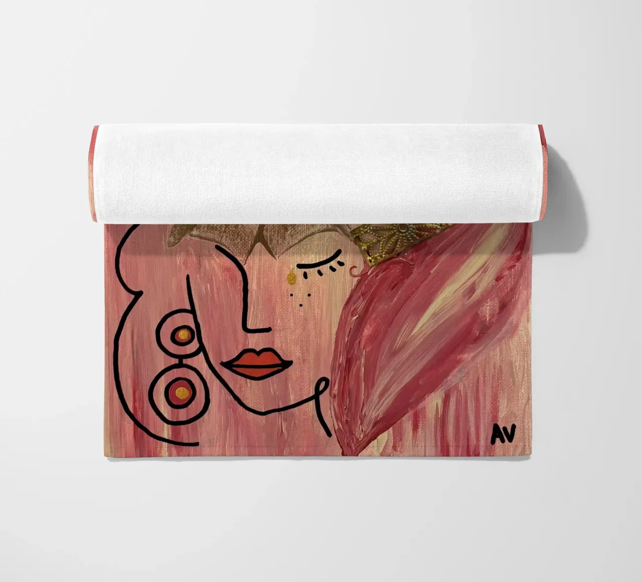 Guerrière rose beach towel by Aliciavgz