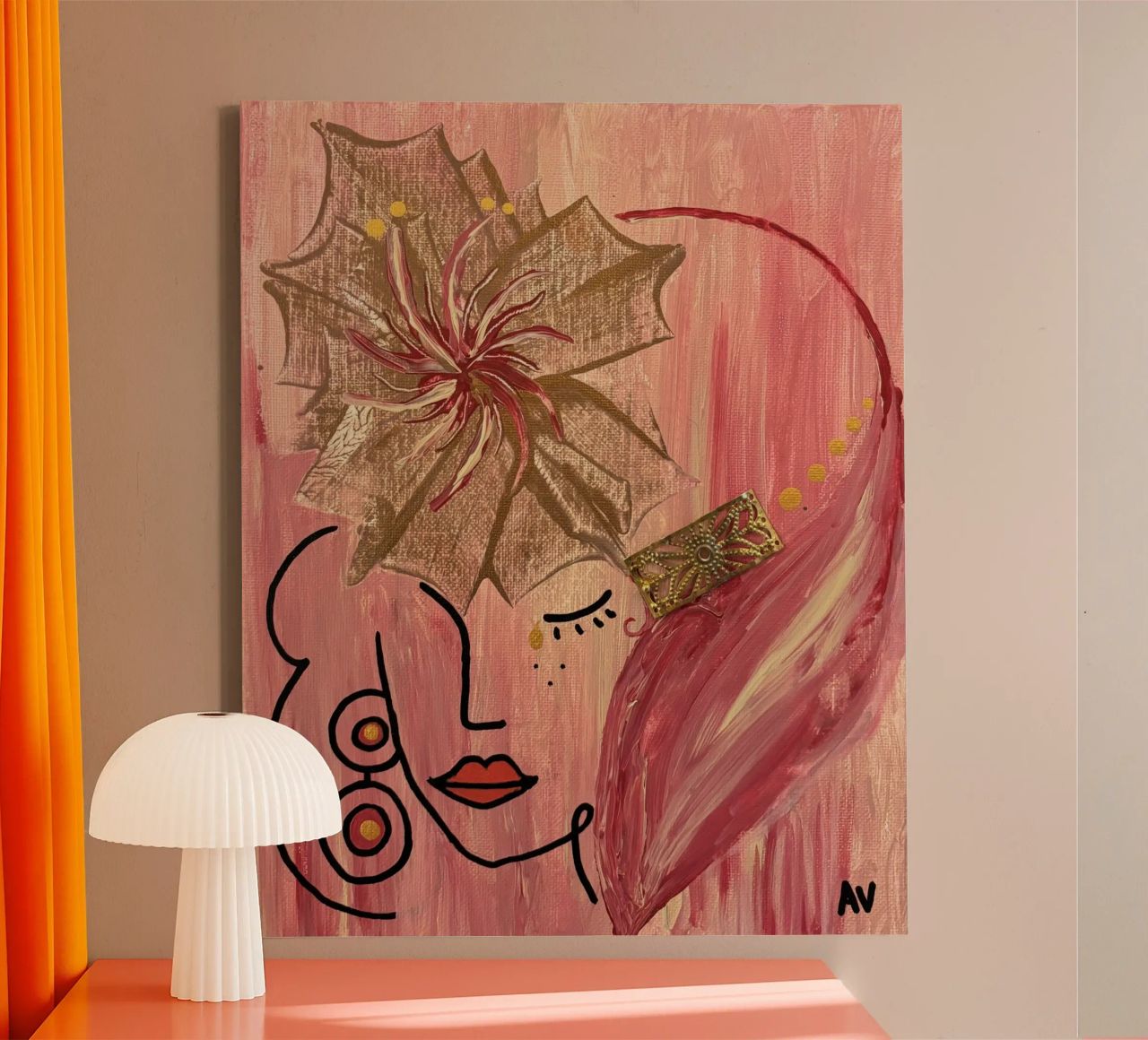 Guerrière rose Leinwand von Aliciavgz