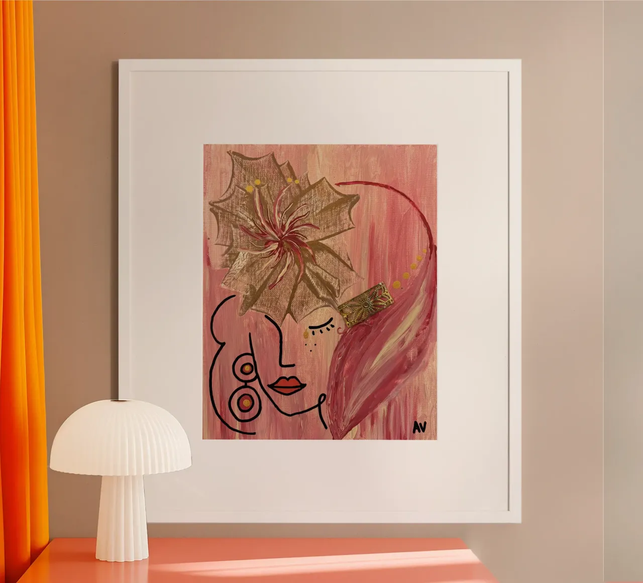 Guerrière rose poster with plastic frame by Aliciavgz