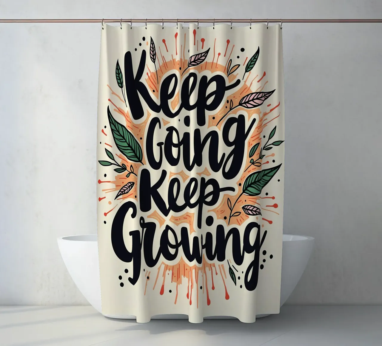 Continuare ad andare avanti, continuare a crescere tenda da doccia da inspirational quote
