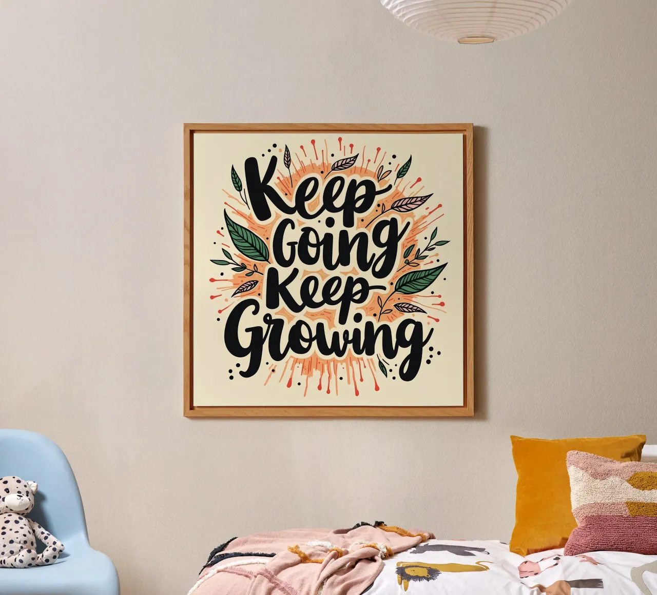 Keep Going, Keep Growing forex plate by inspirational quote