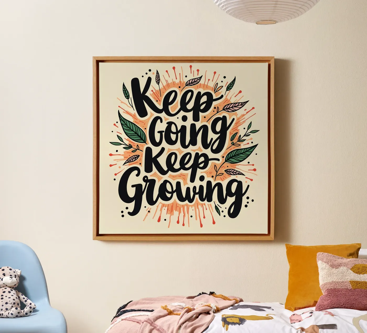 Keep Going, Keep Growing canvas by inspirational quote