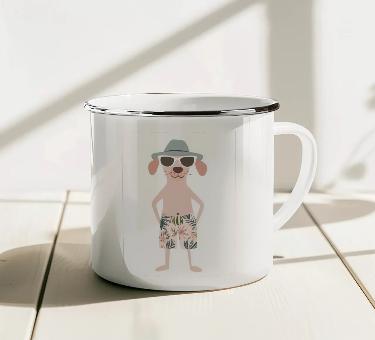 Chien Estival tazza in smalto da So Cute Land - Affiches et posters