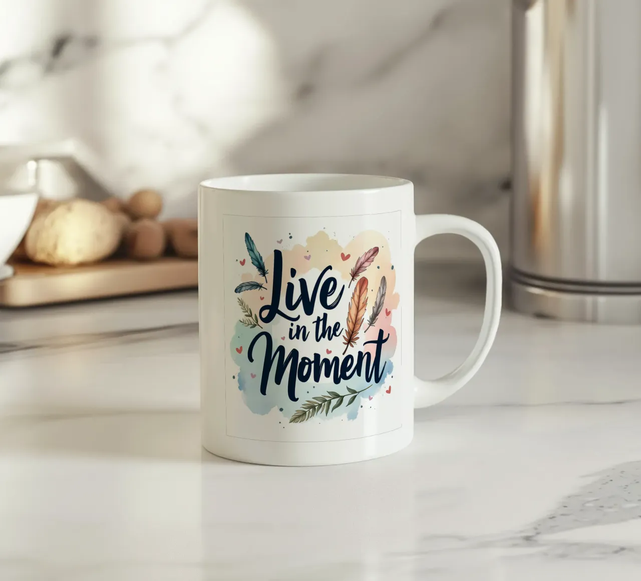 Vivere il momento tazza in ceramica da inspirational quote