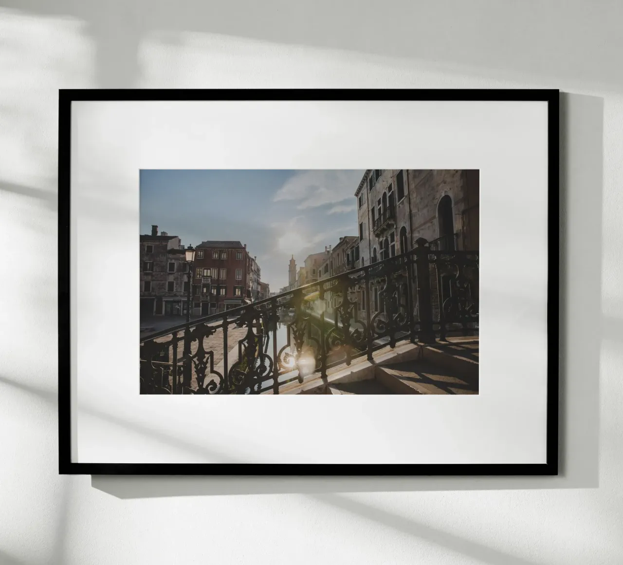 Bridge and canal in Venice in summer poster by Lisa Jureczko Arts Illustration