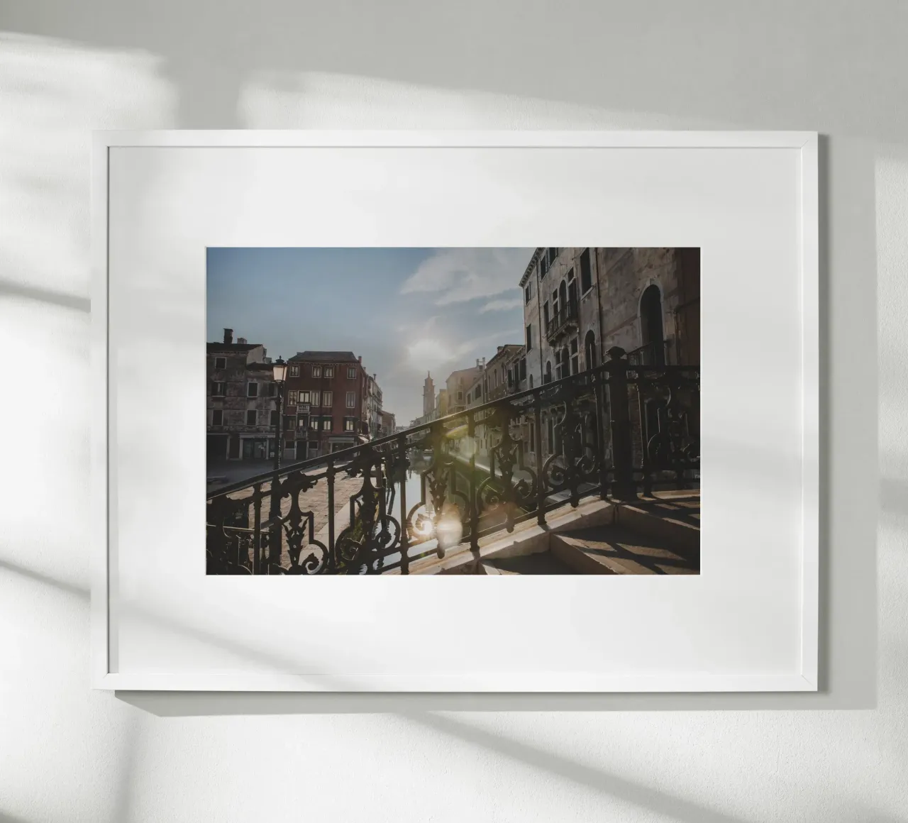 Bridge and canal in Venice in summer poster by Lisa Jureczko Arts Illustration