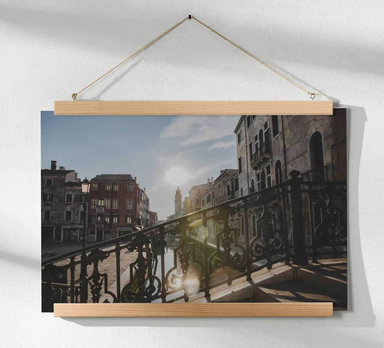 Bridge and canal in Venice in summer poster by Lisa Jureczko Arts Illustration