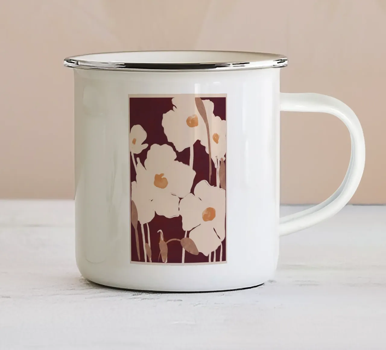 Fiori astratti 10 tazza in smalto da ThingDesign