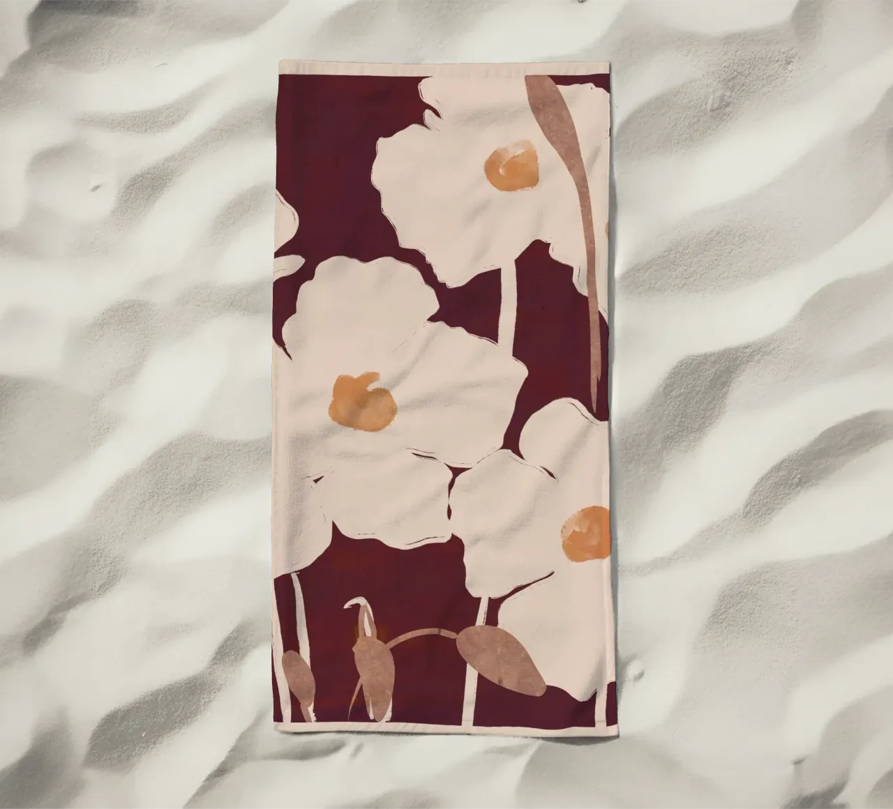 Fiori astratti 10 telo mare da ThingDesign