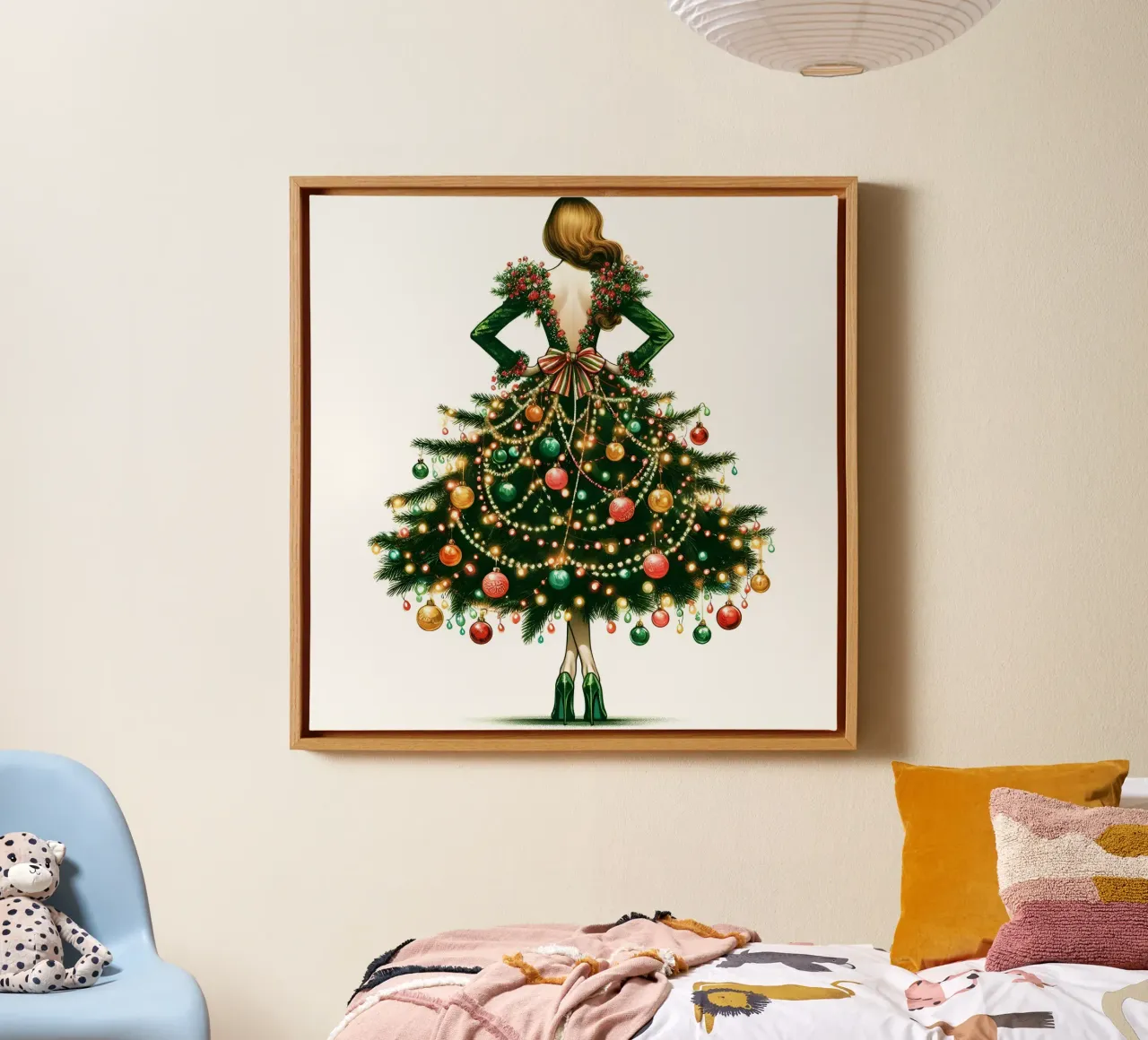 Buon Natale tela con Cornice a cassetta da ARTOMATIC