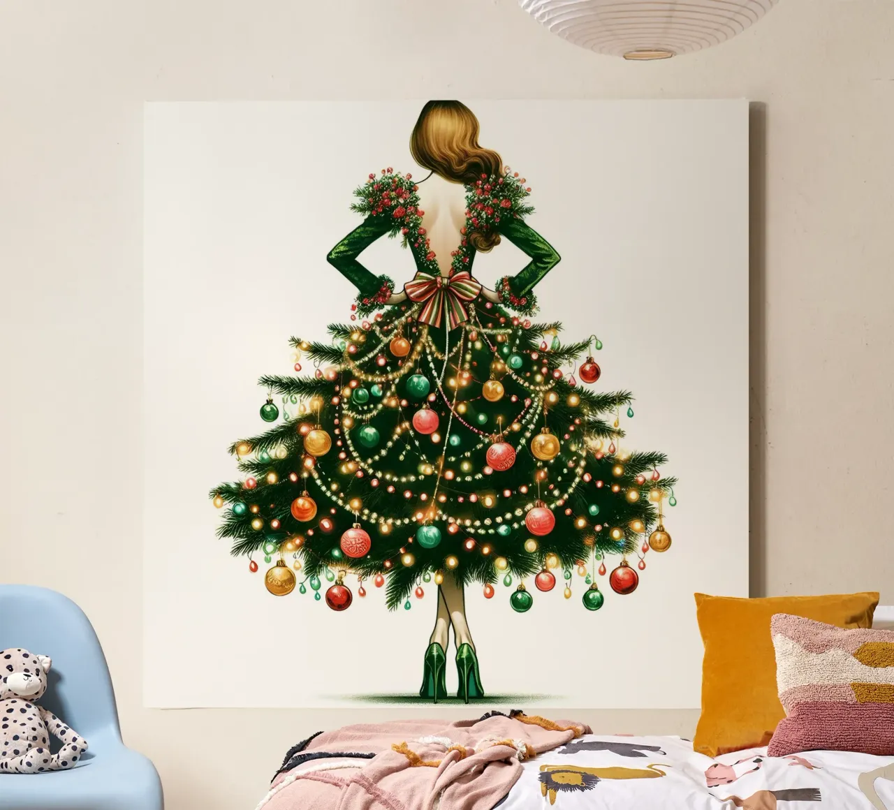 Buon Natale tela con Cornice a cassetta da ARTOMATIC