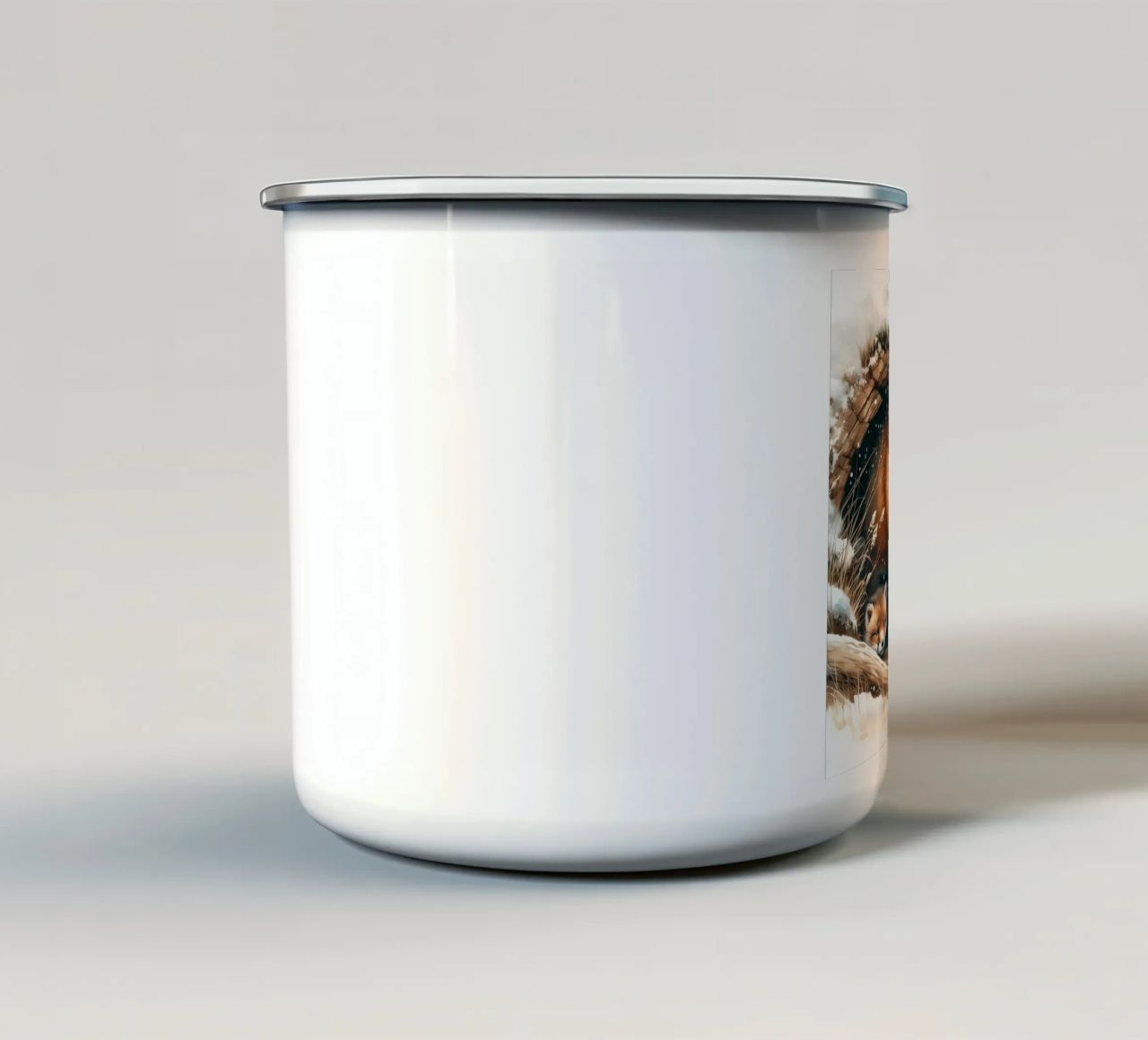 Volpe di Natale tazza in smalto da ARTOMATIC